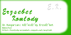 erzsebet komlody business card